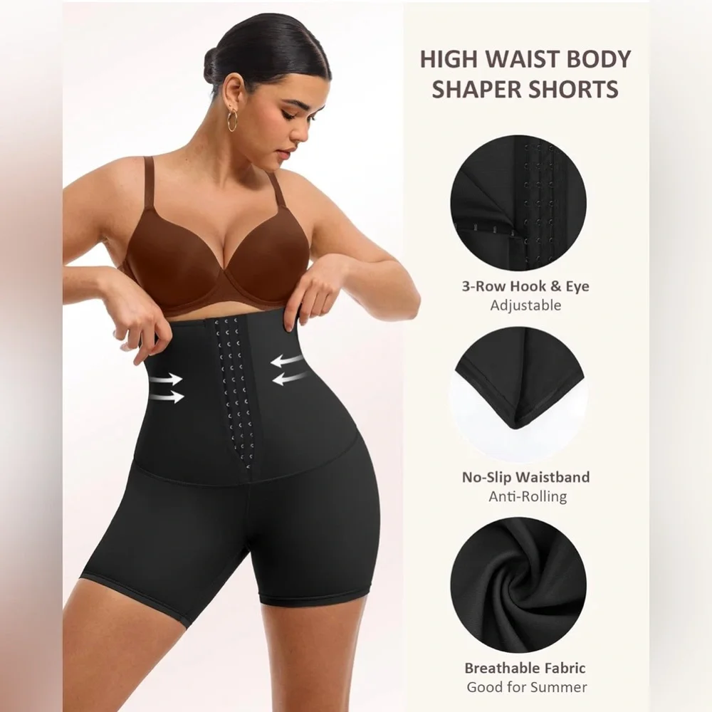 FeelinGirl Shapewear for Women Tummy Control High Waist Body Shaper Shorts - Picture 4 of 7